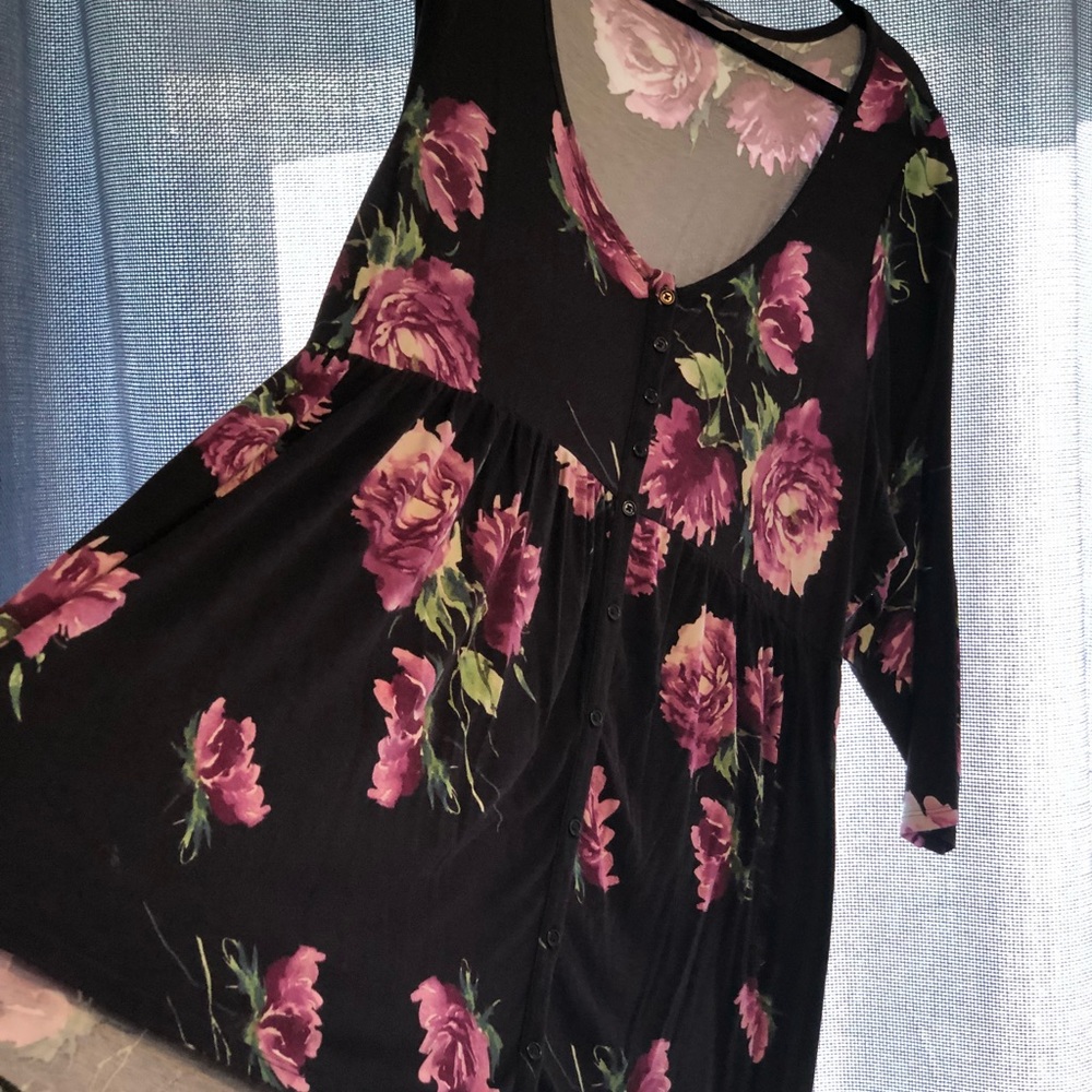 Floral plus size empire waist top